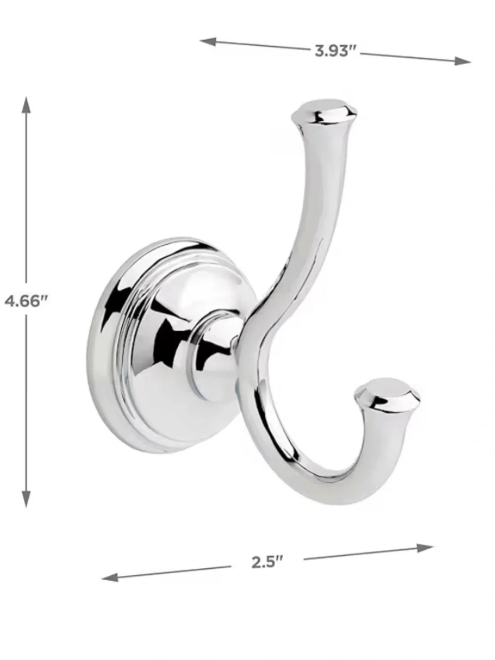 Delta Double Towel Hook for Bathroom or Kitchen| Polished Chrome | Cassidy